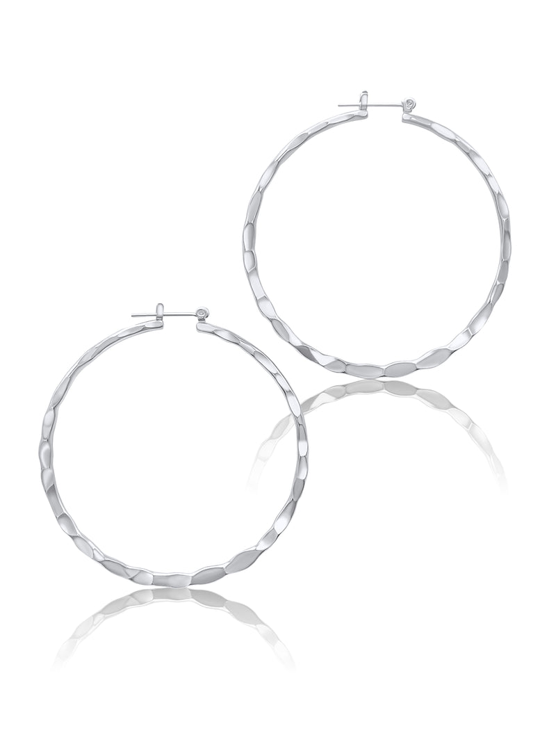 Hammered Hoops Silver