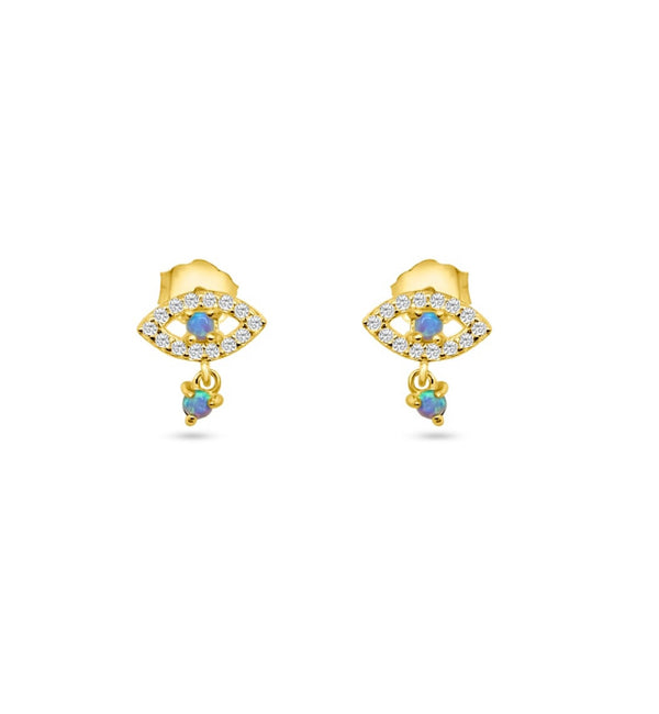 Cz Mini Evil Eye Earrings