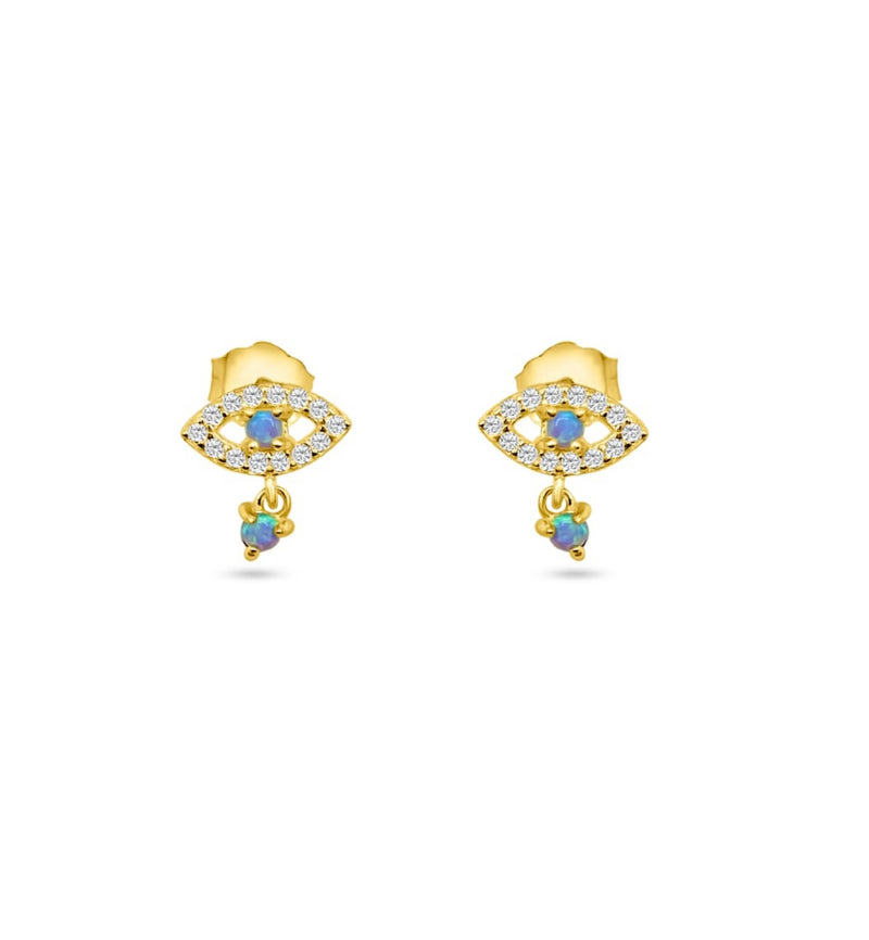 Cz Mini Evil Eye Earrings