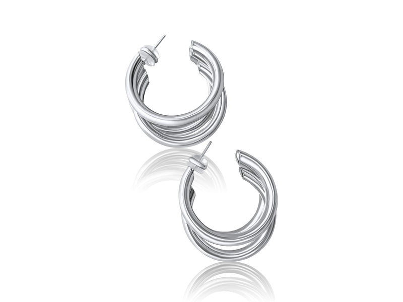 Trio Hoops Silver